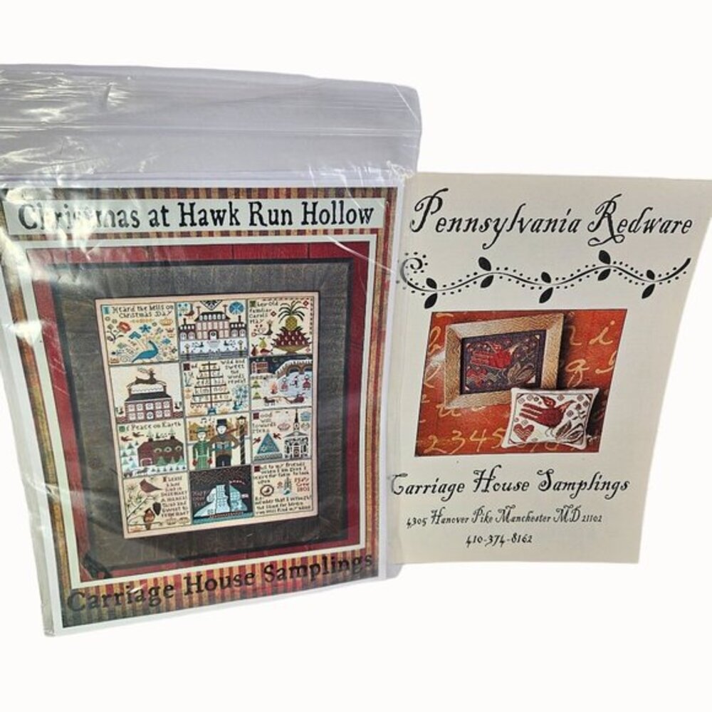 Christmas Hawk Run Hollow and Redware Cross Stitch Pats Carriage House Samplings